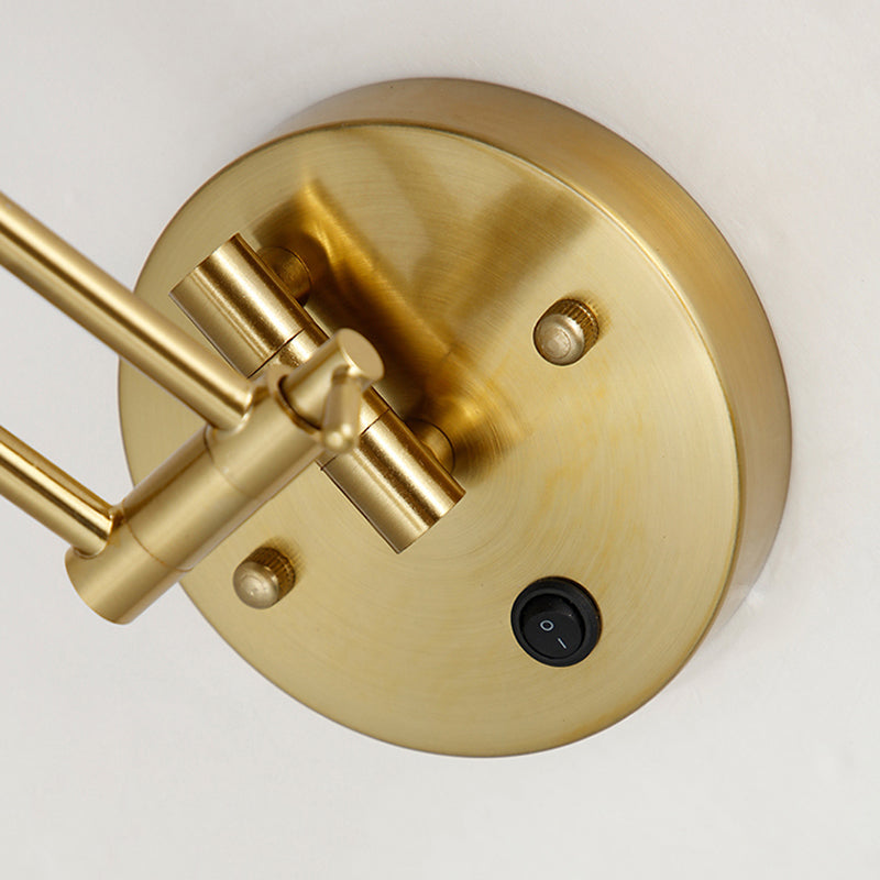 Post-Modern Wall Light Fixture Swing Arm Wall Sconce with Metal for Bedroom