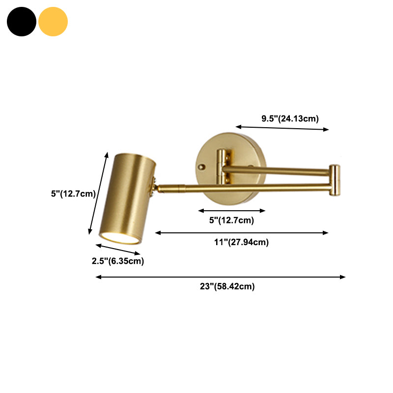 Post-Modern Wall Light Fixture Swing Arm Wall Sconce with Metal for Bedroom