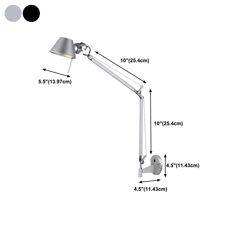 Swing Arm Wall Sconce Modernist Metal Wall Light Fixture for Bedroom