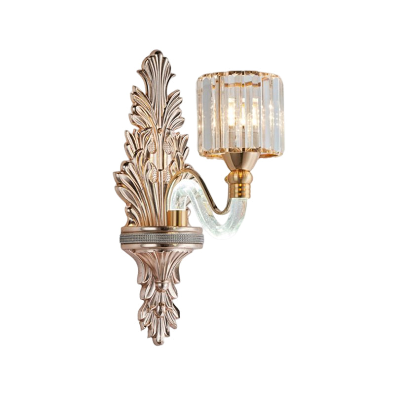 Golden 1/2-Light Modern Wall Mounted Sconce LED Crystal Wall Light