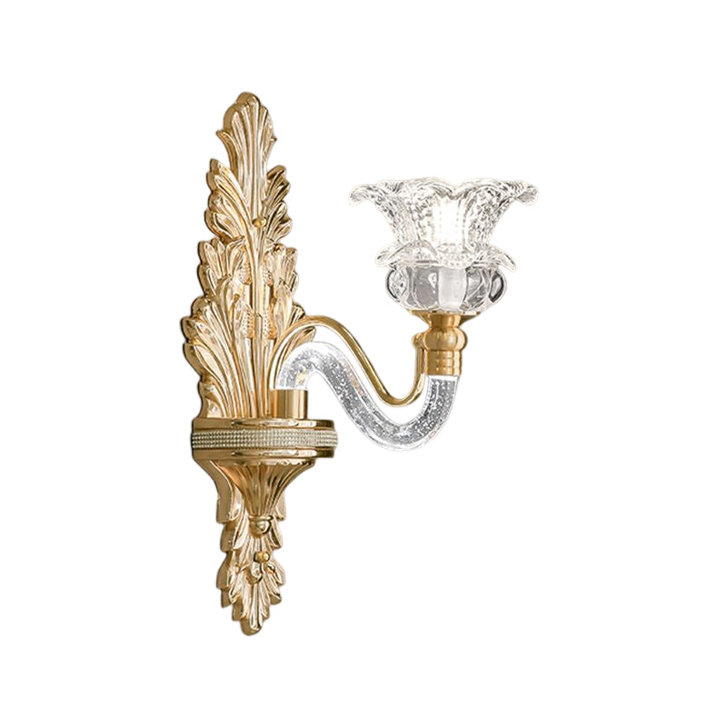 Golden 1/2-Light Modern Wall Mounted Sconce LED Crystal Wall Light