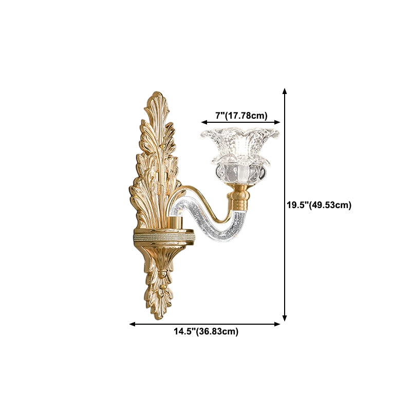 Golden 1/2-Light Modern Wall Mounted Sconce LED Crystal Wall Light