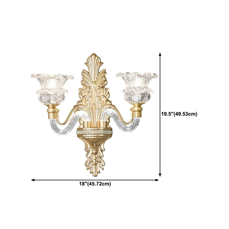 Golden 1/2-Light Modern Wall Mounted Sconce LED Crystal Wall Light