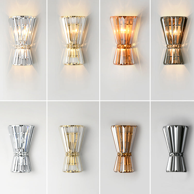 3-Light Geometric Wall Light Sconce Modern Style Crystal Wall Lighting