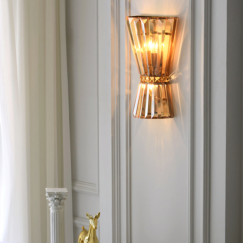 3-Light Geometric Wall Light Sconce Modern Style Crystal Wall Lighting