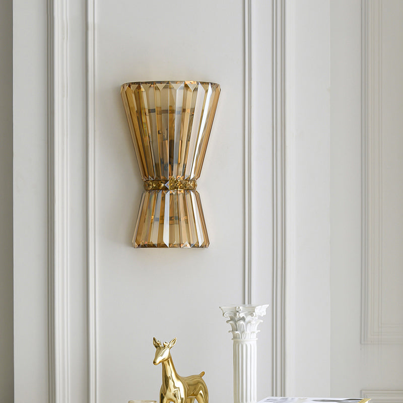 3-Light Geometric Wall Light Sconce Modern Style Crystal Wall Lighting