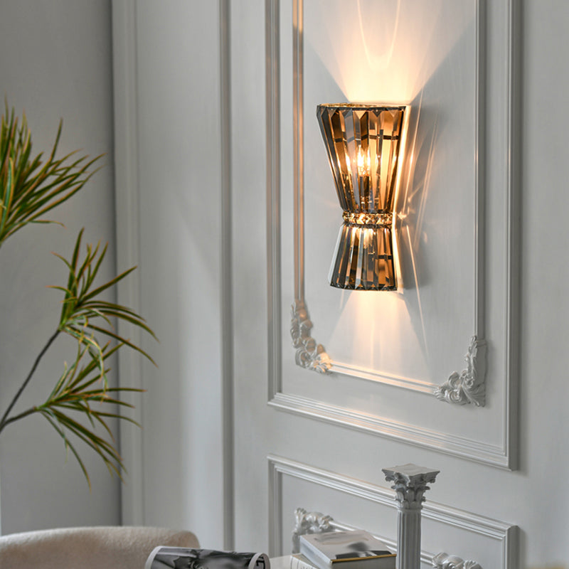 3-Light Geometric Wall Light Sconce Modern Style Crystal Wall Lighting