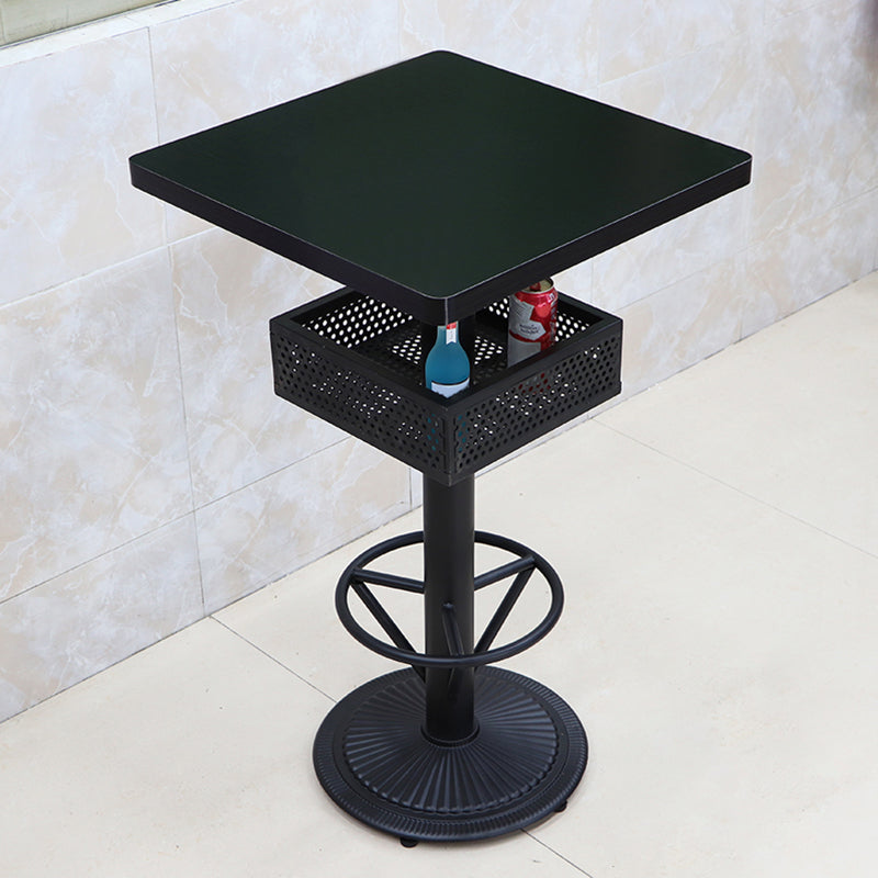 Industrial Wood Top Bistro Table Matte Finish Bar Table for Small Places