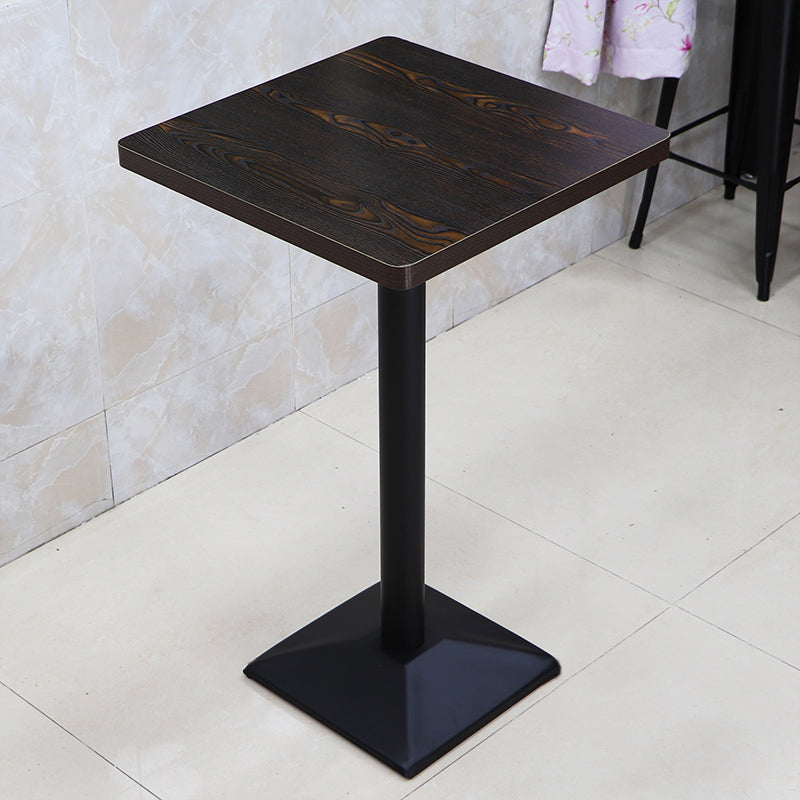 Industrial Wood Top Bistro Table Matte Finish Bar Table for Small Places