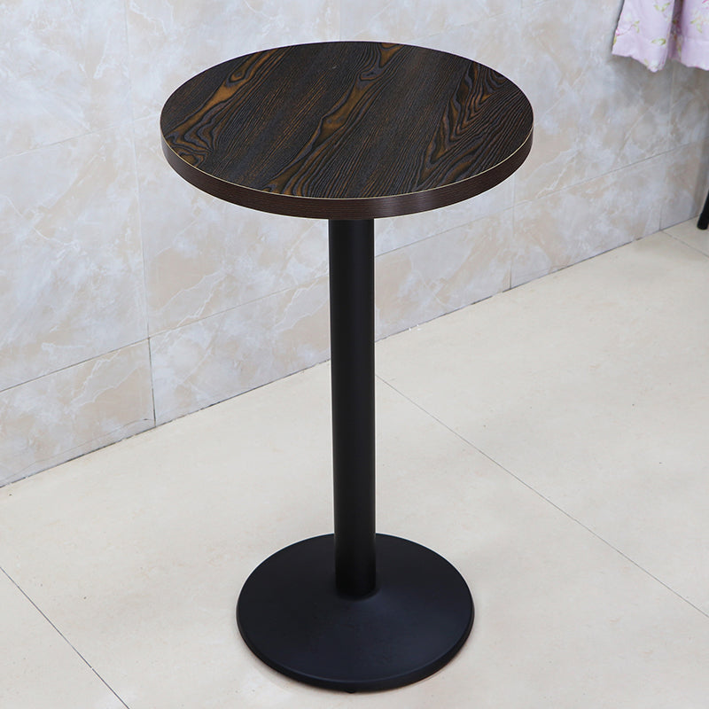 Industrial Wood Top Bistro Table Matte Finish Bar Table for Small Places