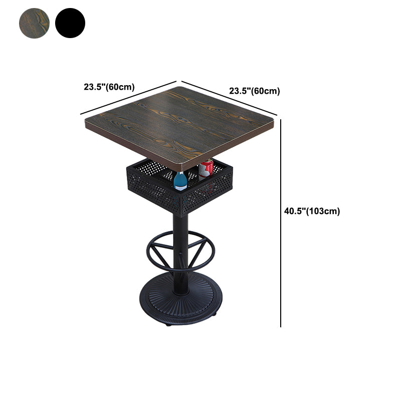 Industrial Wood Top Bistro Table Matte Finish Bar Table for Small Places