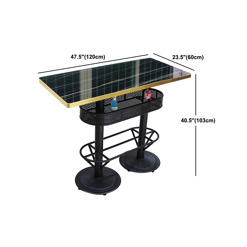 Industrial Wood Top Bistro Table Matte Finish Bar Table for Small Places