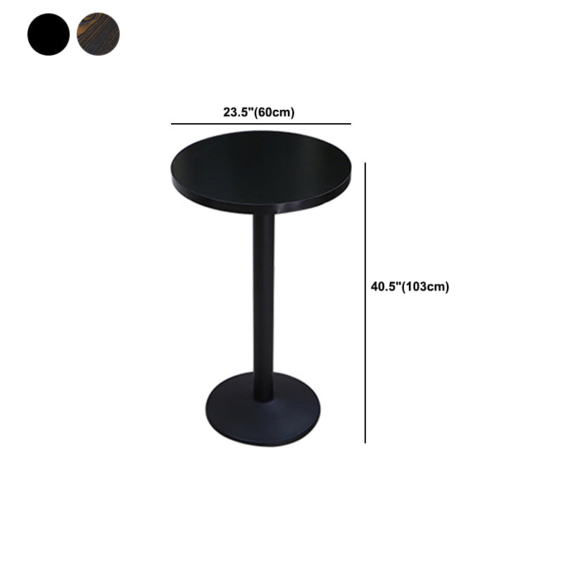 Industrial Wood Top Bistro Table Matte Finish Bar Table for Small Places