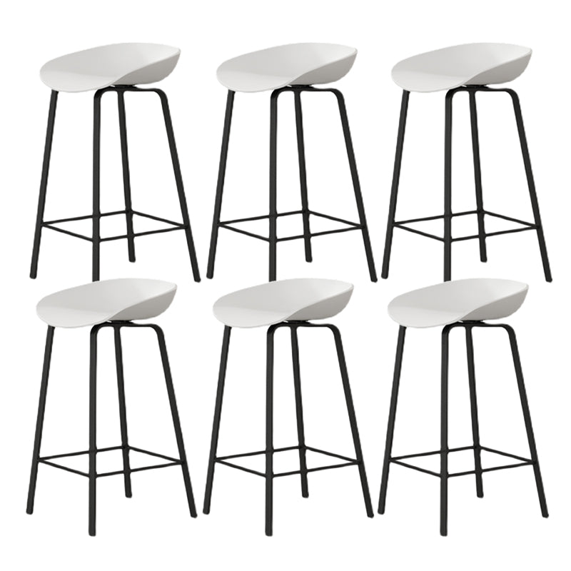 Modern Backrest Counter Stool Iron Bar Stool with Acrylic Seat and Pedal for Milk Tea Shop