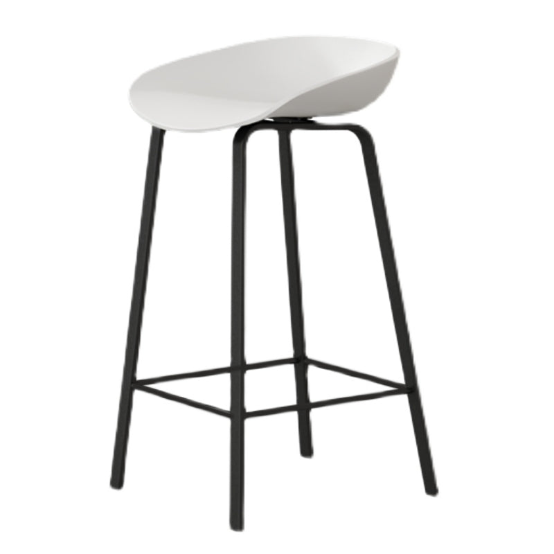 Modern Backrest Counter Stool Iron Bar Stool with Acrylic Seat and Pedal for Milk Tea Shop