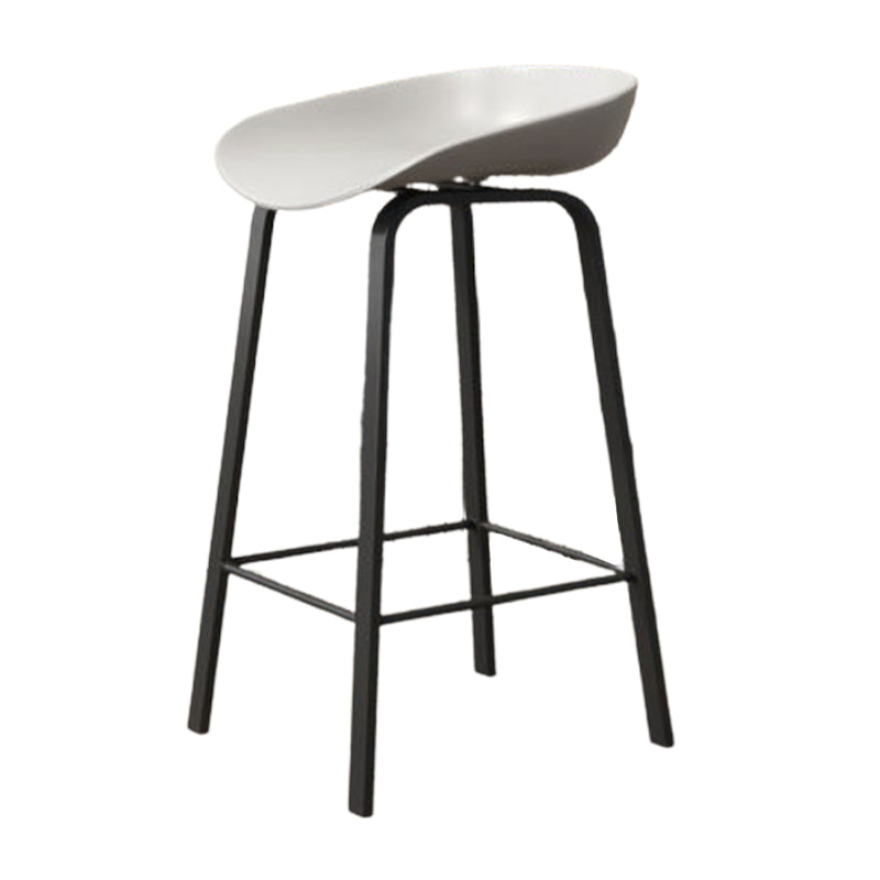 Modern Backrest Counter Stool Iron Bar Stool with Acrylic Seat and Pedal for Milk Tea Shop