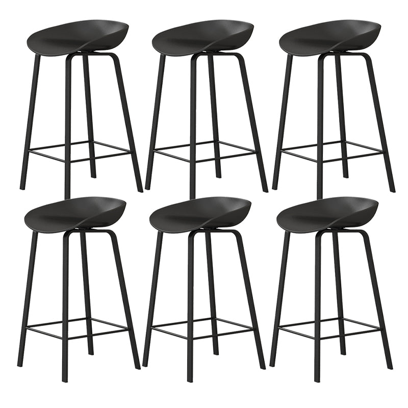 Modern Backrest Counter Stool Iron Bar Stool with Acrylic Seat and Pedal for Milk Tea Shop