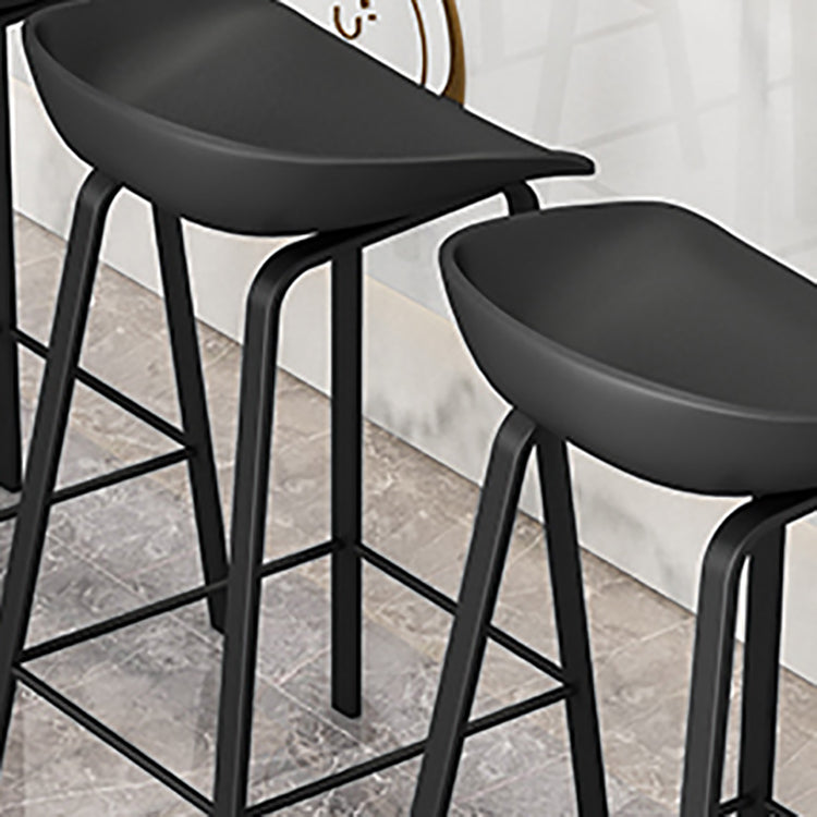 Modern Backrest Counter Stool Iron Bar Stool with Acrylic Seat and Pedal for Milk Tea Shop