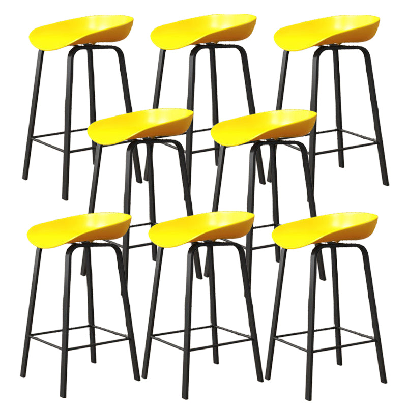 Modern Backrest Counter Stool Iron Bar Stool with Acrylic Seat and Pedal for Milk Tea Shop