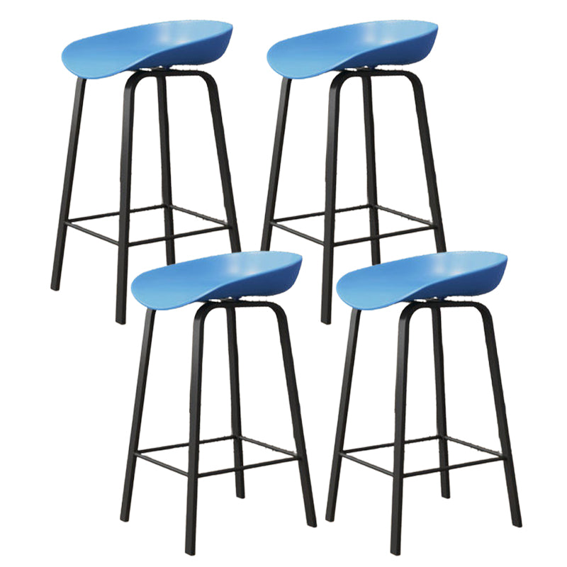 Modern Backrest Counter Stool Iron Bar Stool with Acrylic Seat and Pedal for Milk Tea Shop