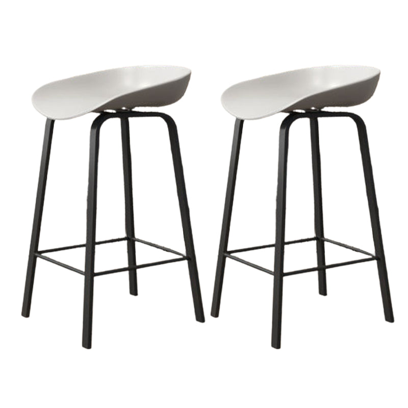 Modern Backrest Counter Stool Iron Bar Stool with Acrylic Seat and Pedal for Milk Tea Shop