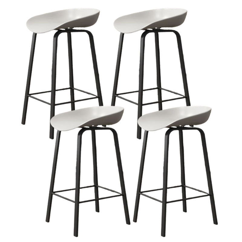 Modern Backrest Counter Stool Iron Bar Stool with Acrylic Seat and Pedal for Milk Tea Shop