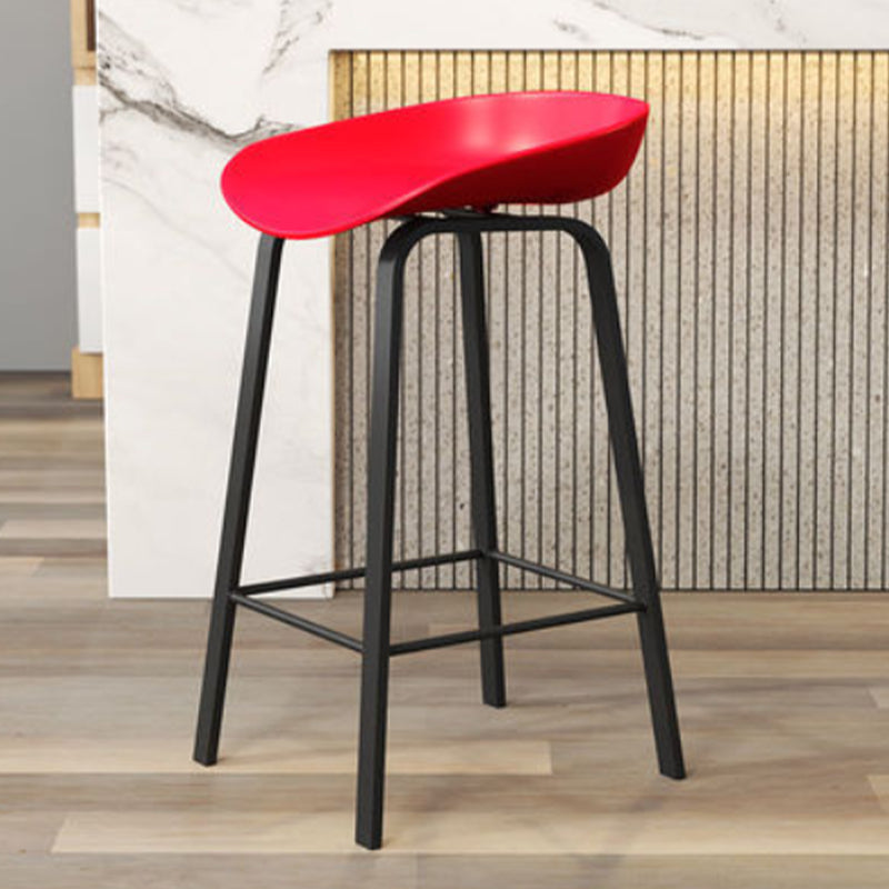Modern Backrest Counter Stool Iron Bar Stool with Acrylic Seat and Pedal for Milk Tea Shop