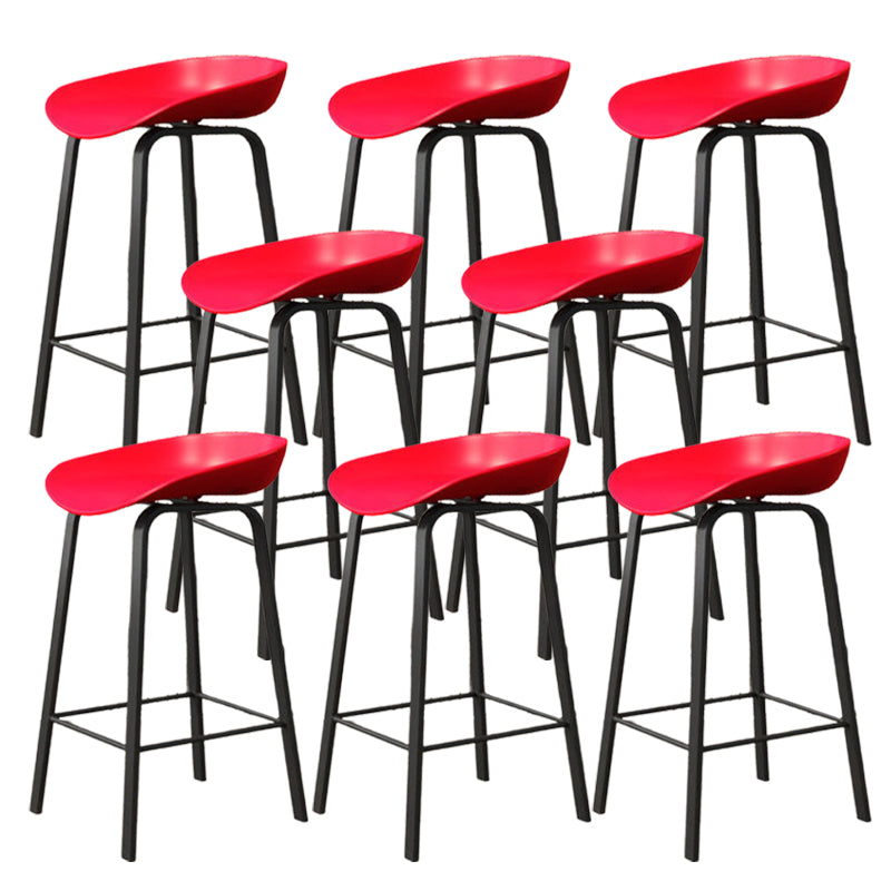 Modern Backrest Counter Stool Iron Bar Stool with Acrylic Seat and Pedal for Milk Tea Shop