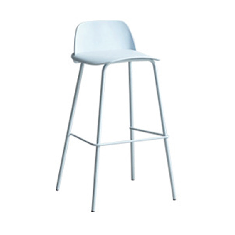 Plastic Scandinavian Bar Stools Low Back Barstool with 4 Iron Legs