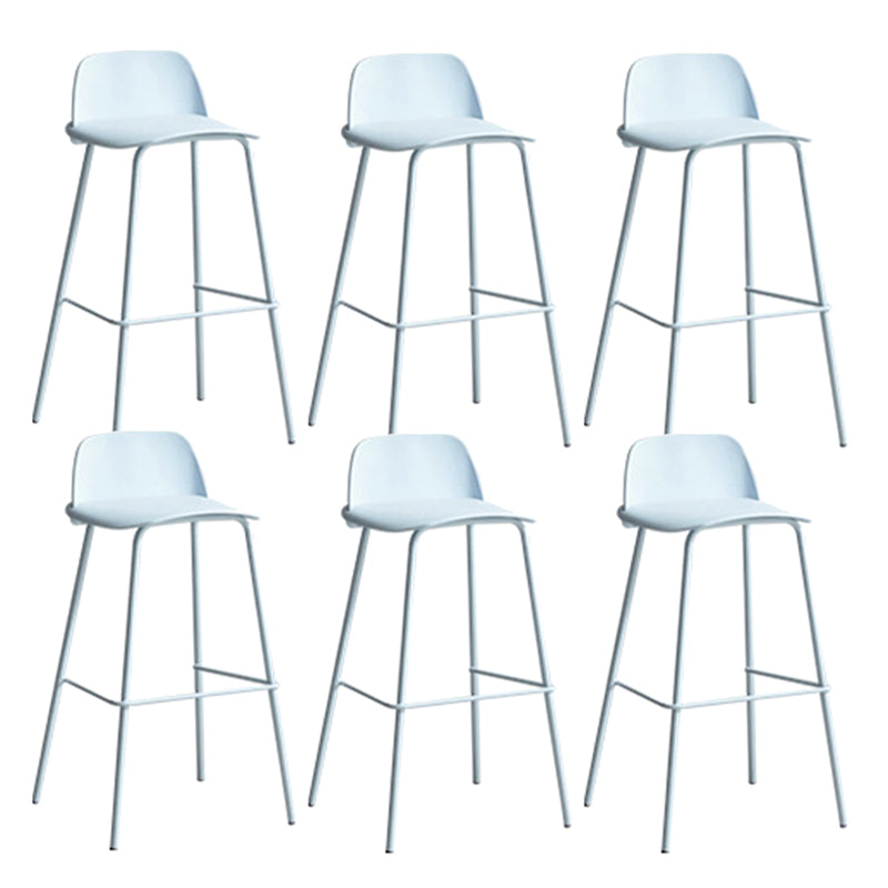 Plastic Scandinavian Bar Stools Low Back Barstool with 4 Iron Legs