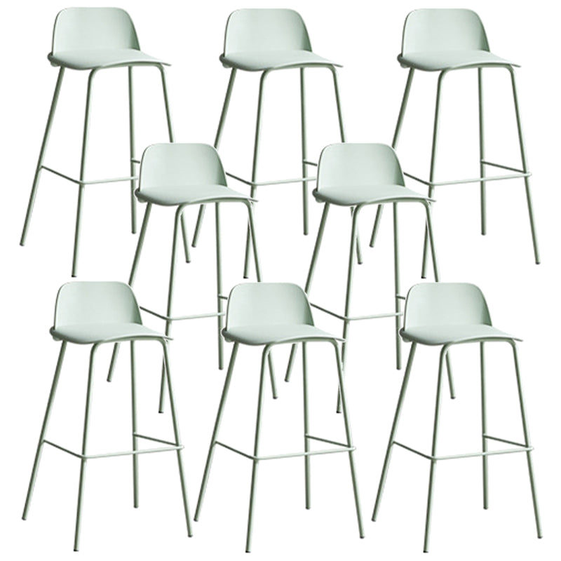 Plastic Scandinavian Bar Stools Low Back Barstool with 4 Iron Legs