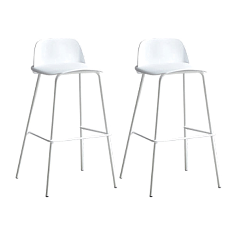 Plastic Scandinavian Bar Stools Low Back Barstool with 4 Iron Legs