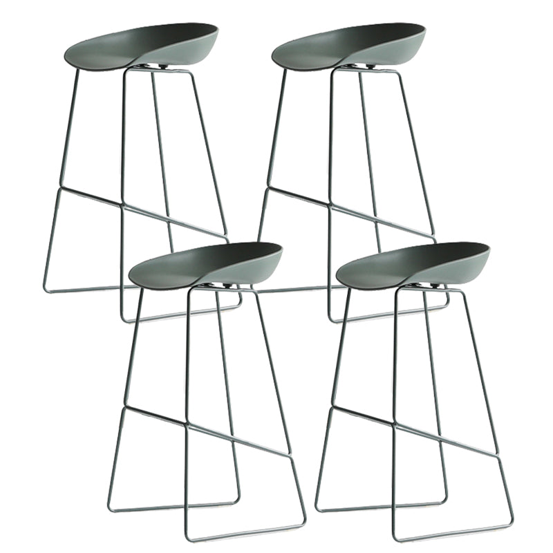 Plastic Bucket Seat Bar Stools Scandinavian Bristol Stool with Iron Base