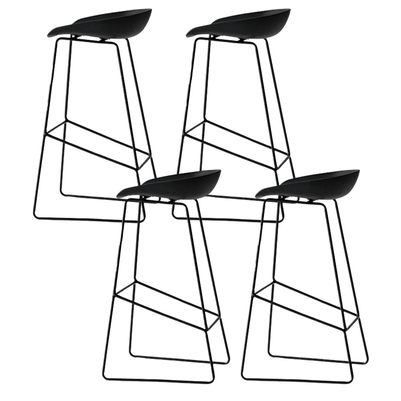 Plastic Bucket Seat Bar Stools Scandinavian Bristol Stool with Iron Base