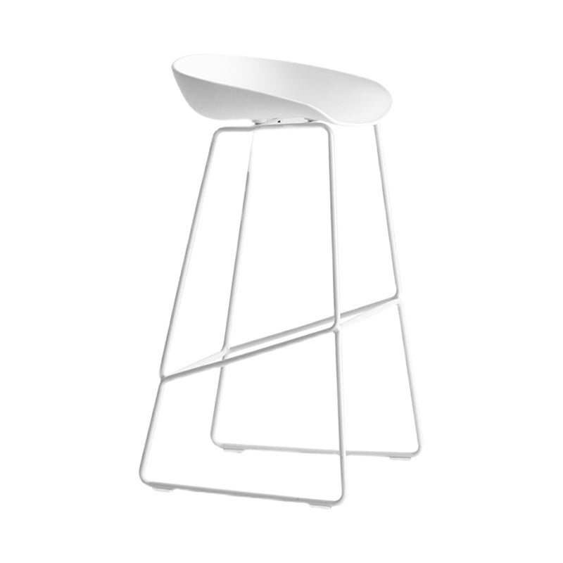 Plastic Bucket Seat Bar Stools Scandinavian Bristol Stool with Iron Base