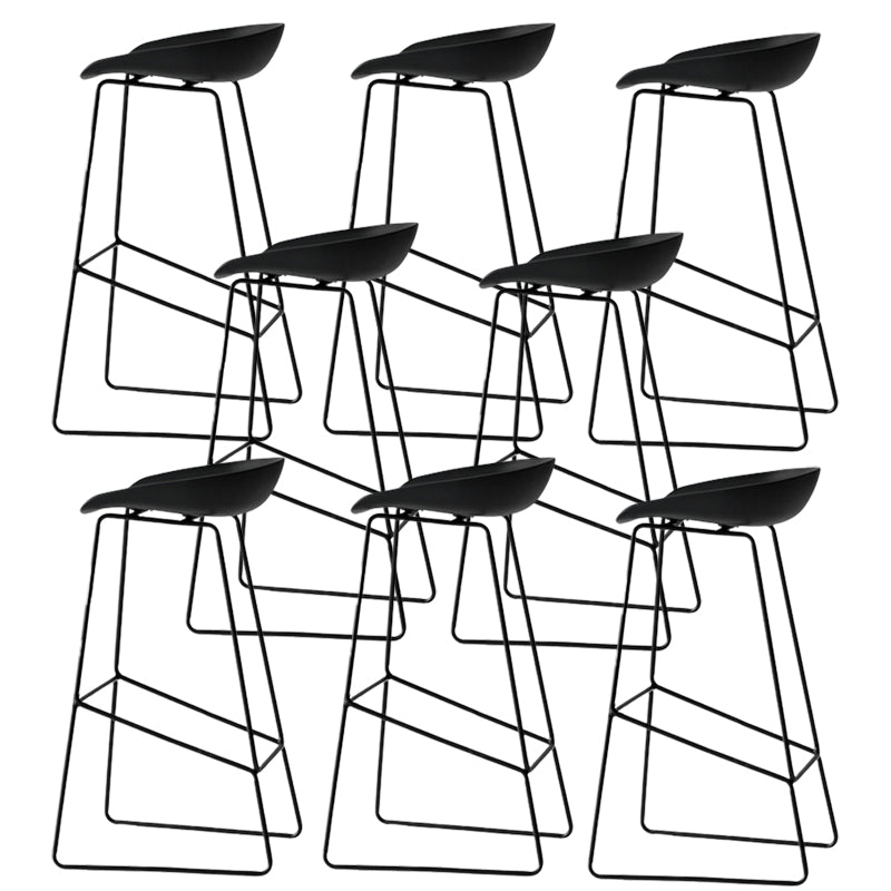 Plastic Bucket Seat Bar Stools Scandinavian Bristol Stool with Iron Base