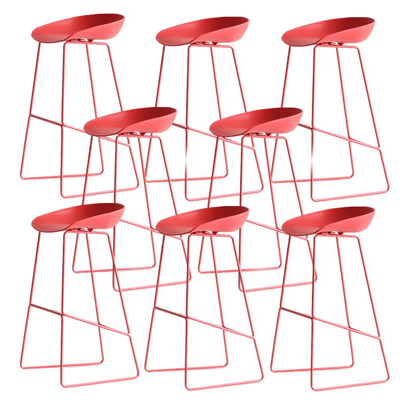 Plastic Bucket Seat Bar Stools Scandinavian Bristol Stool with Iron Base