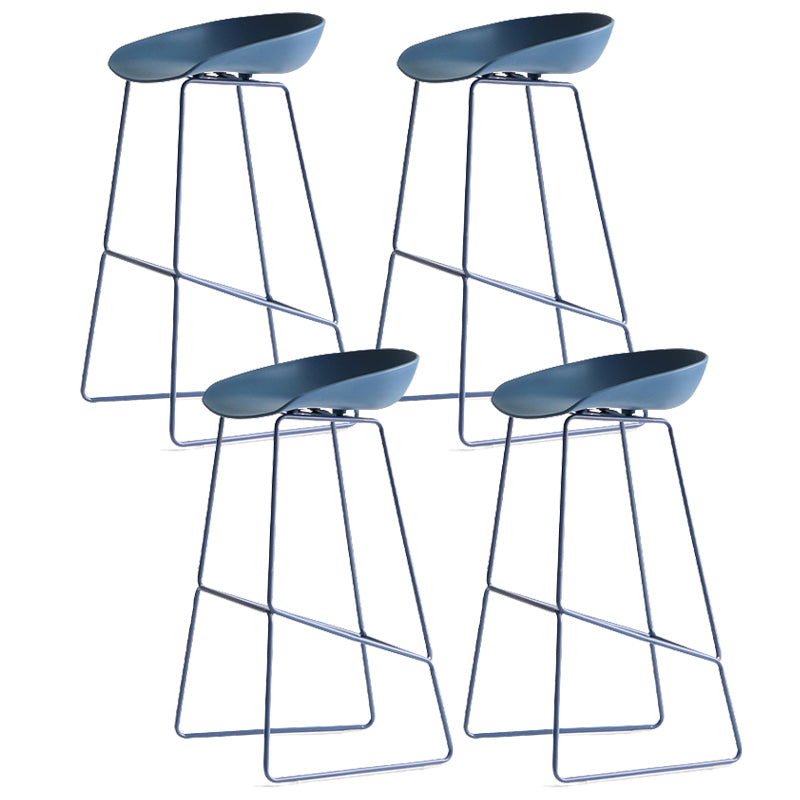 Plastic Bucket Seat Bar Stools Scandinavian Bristol Stool with Iron Base
