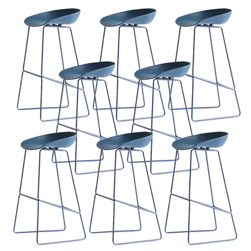 Plastic Bucket Seat Bar Stools Scandinavian Bristol Stool with Iron Base