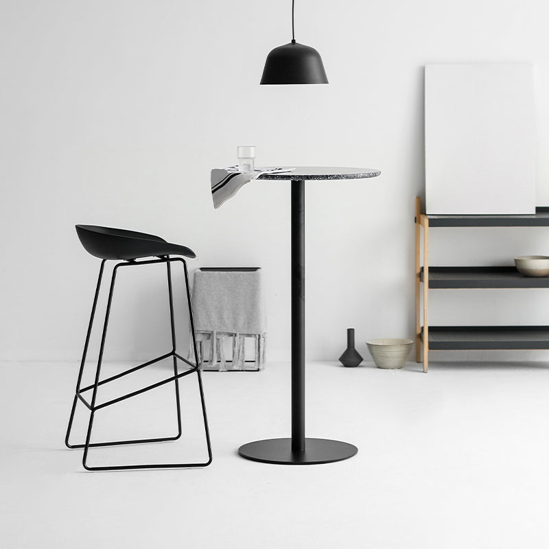 Plastic Bucket Seat Bar Stools Scandinavian Bristol Stool with Iron Base