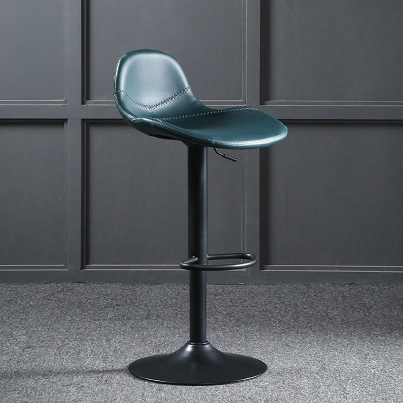 Adjustable Height Bucket Seat Bar Stools Faux Leather Swivel Barstool