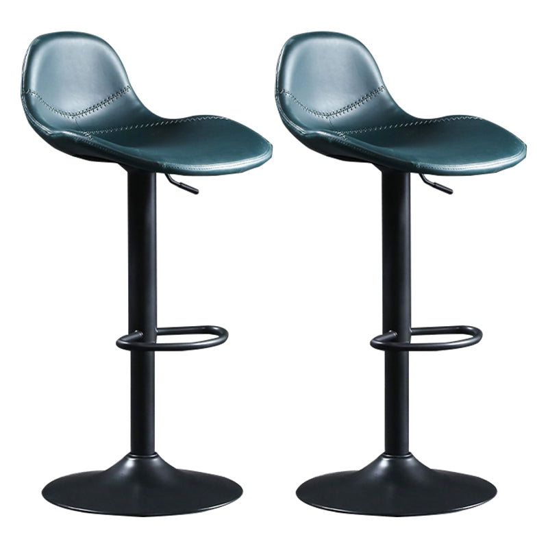 Adjustable Height Bucket Seat Bar Stools Faux Leather Swivel Barstool