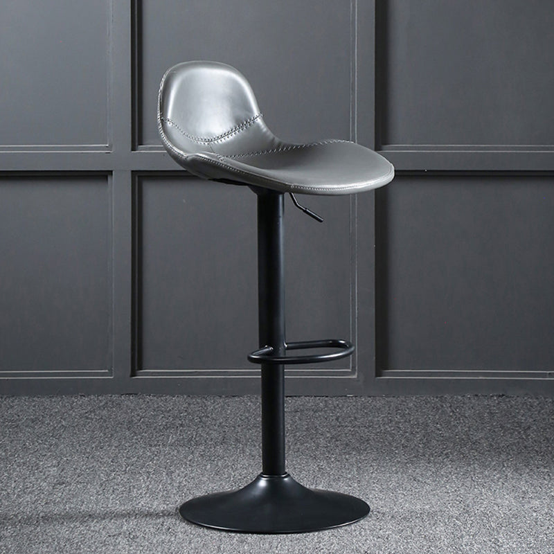 Adjustable Height Bucket Seat Bar Stools Faux Leather Swivel Barstool