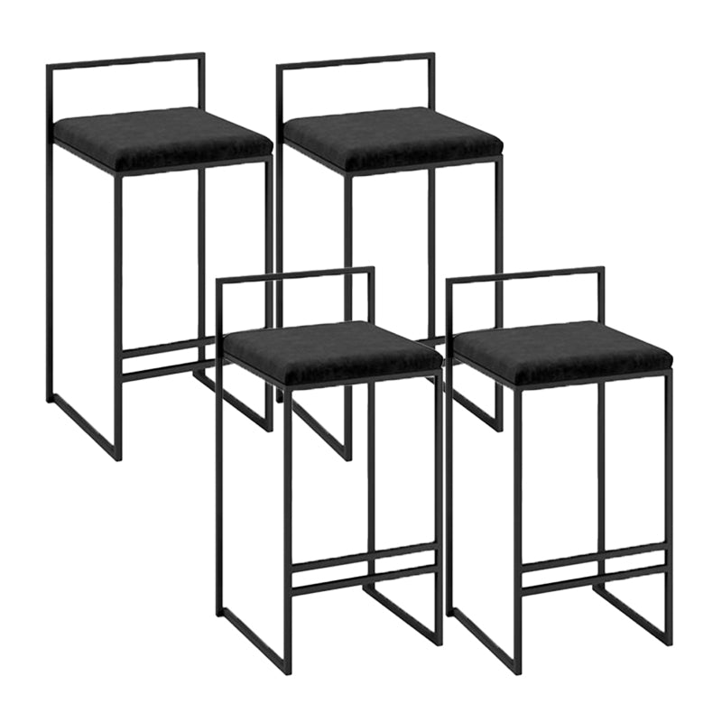 Scandinavian Rectangle Seat Bar Stools Fabric Low Back Barstool for Bristol