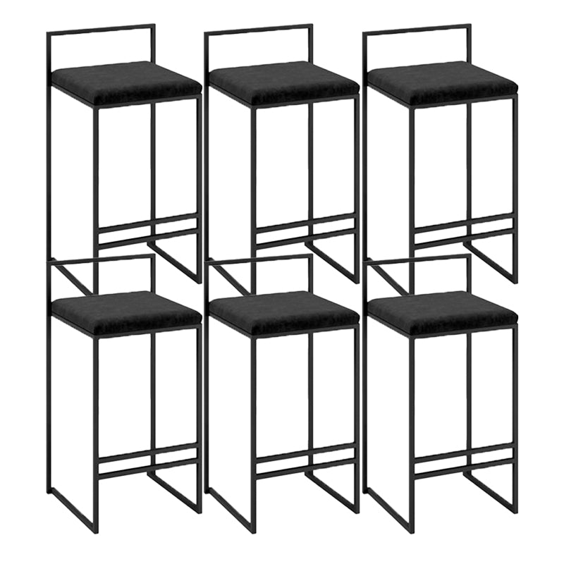 Scandinavian Rectangle Seat Bar Stools Fabric Low Back Barstool for Bristol