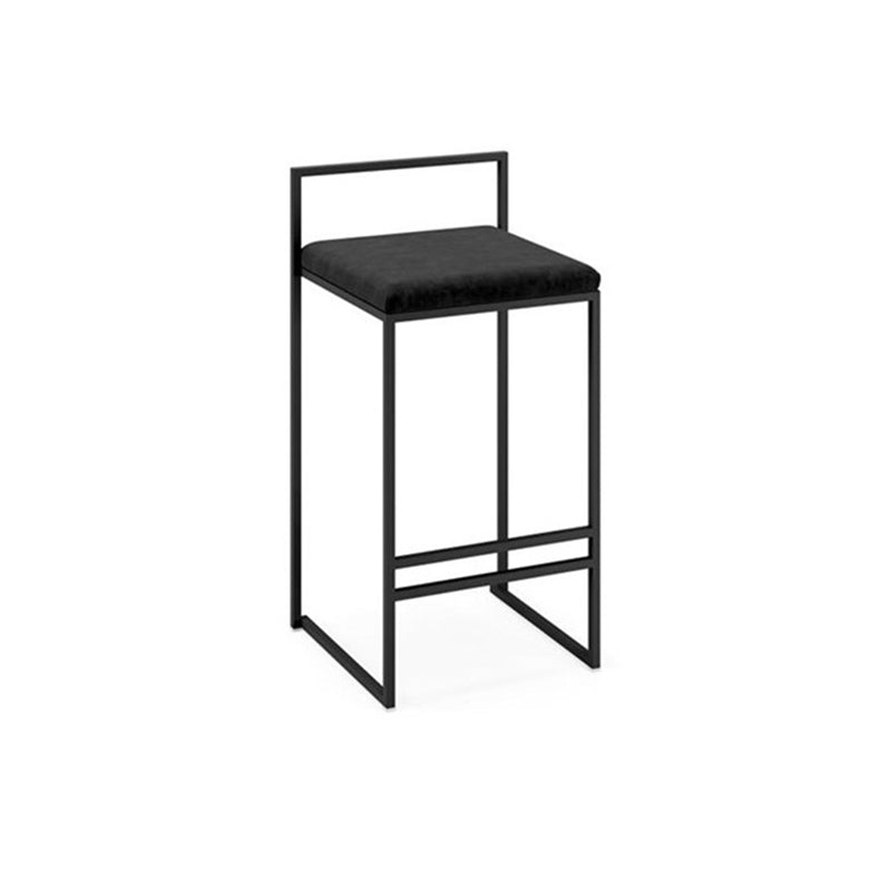 Scandinavian Rectangle Seat Bar Stools Fabric Low Back Barstool for Bristol