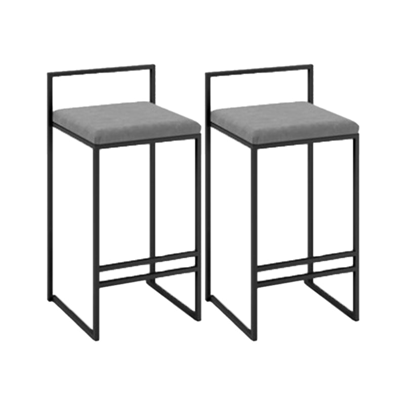 Scandinavian Rectangle Seat Bar Stools Fabric Low Back Barstool for Bristol