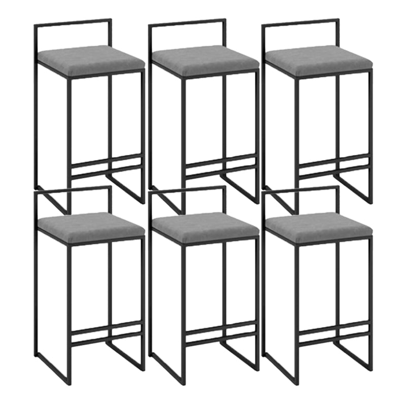 Scandinavian Rectangle Seat Bar Stools Fabric Low Back Barstool for Bristol