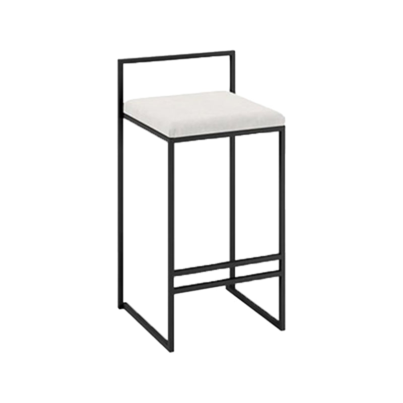 Scandinavian Rectangle Seat Bar Stools Fabric Low Back Barstool for Bristol