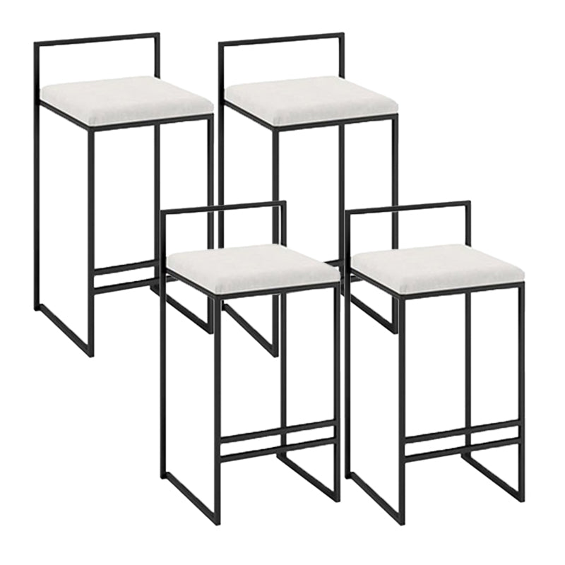 Scandinavian Rectangle Seat Bar Stools Fabric Low Back Barstool for Bristol